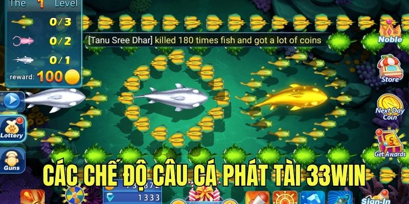 Các chế độ chơi game Câu cá Phát Tài 33win độc đáo